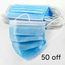 50x 3-Ply Surgical Style Ear Loop Face Masks For Workers (UK Stock For QUICK Delivery) 10p Each